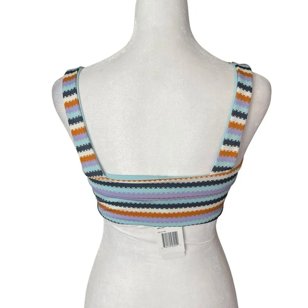 L*Space Small Lee Lee Bikini Top Printed Square Neck V NWT Swimwear Swim